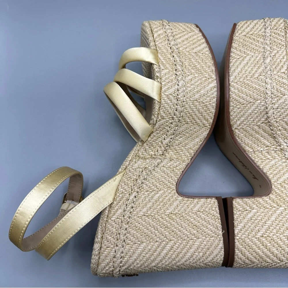 Sam Edelman Tibby Washed Lemon Plarform Wedge Sandal Women’s Size 10 M